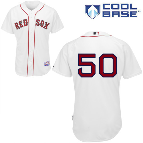 Mookie Betts #50 MLB Jersey-Boston Red Sox Men's Authentic Home White Cool Base Baseball Jersey